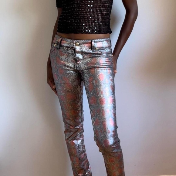 Vintage Roberto  Cavalli Python Print Jeans - Picture 1 of 10